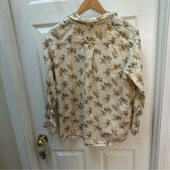 Sezane Cream Floral Button-Down Shirt - Picture 6 of 6